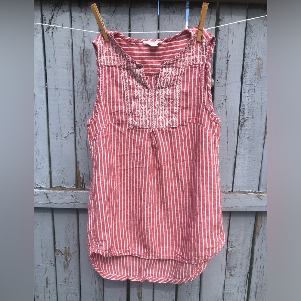 Beachlunchlounge Women’s Linen/Cotton Tank Top Size S